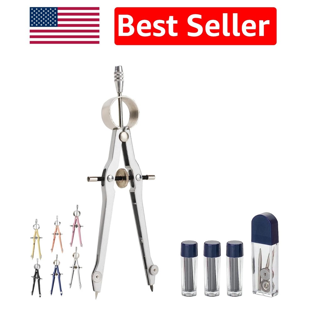 All-Metal Professional Compass - Ideal for Math, Drafting & Art Projects