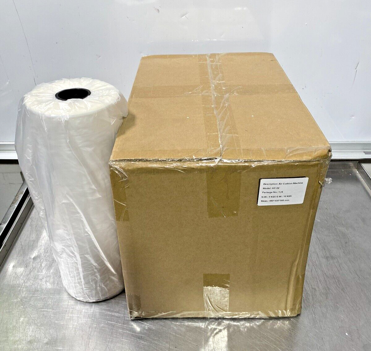 Air Cell, HY-02 Air Cushion Bubble Maker Machine, Air Pillow inflator + 2 Rolls