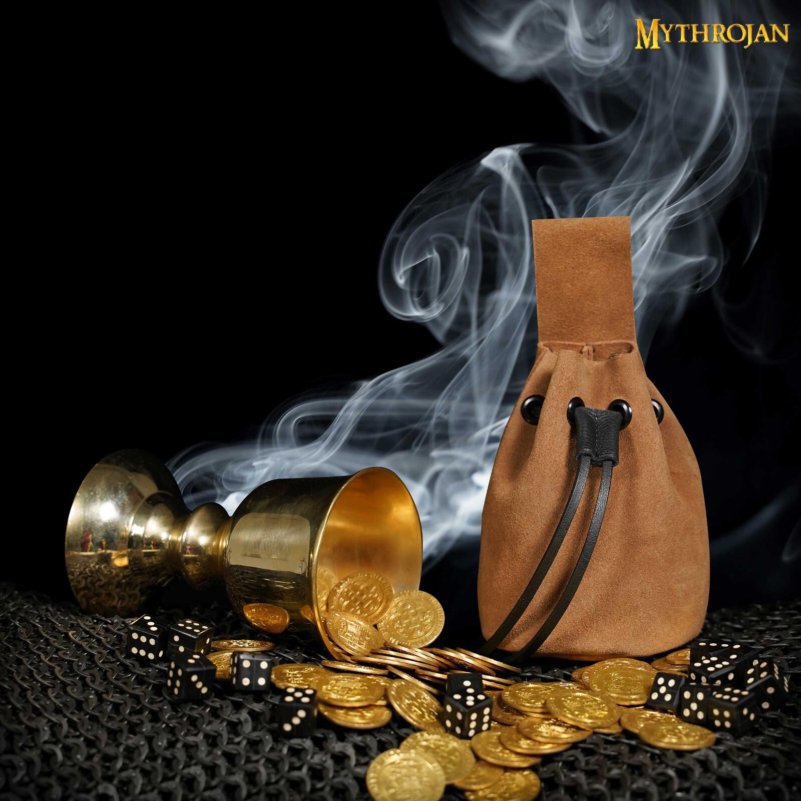 Medieval Belt Bag Renaissance Costume Accessory Suede Leather Pouch Brown