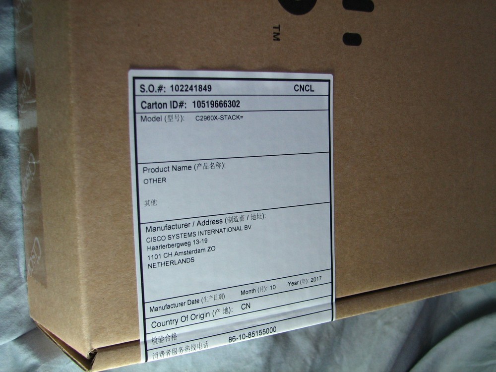 Cisco Genuine 2960-X FlexStack-Plus Module C2960X-STACK NEW Sealed