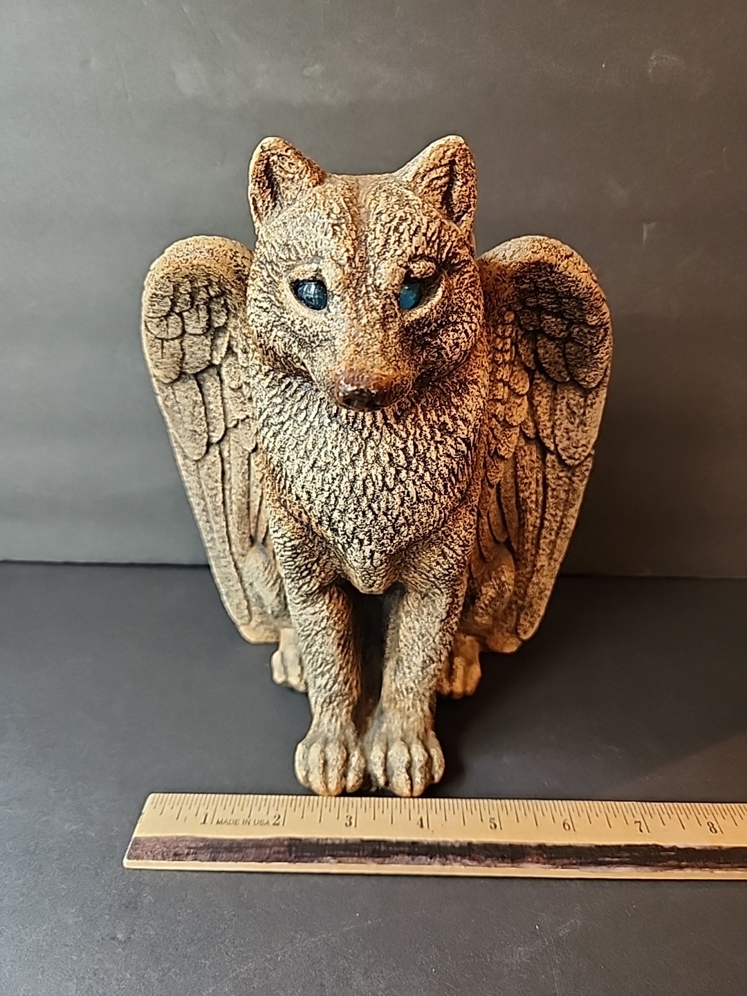 Windstone Editions Winged Spirit Wolf Candle Lamp Statue Pena Gargoyle READ