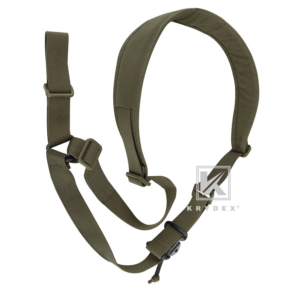 KRYDEX Tactical Sling Strap Modular Slingster Single 1-Point Quick Adjust Green