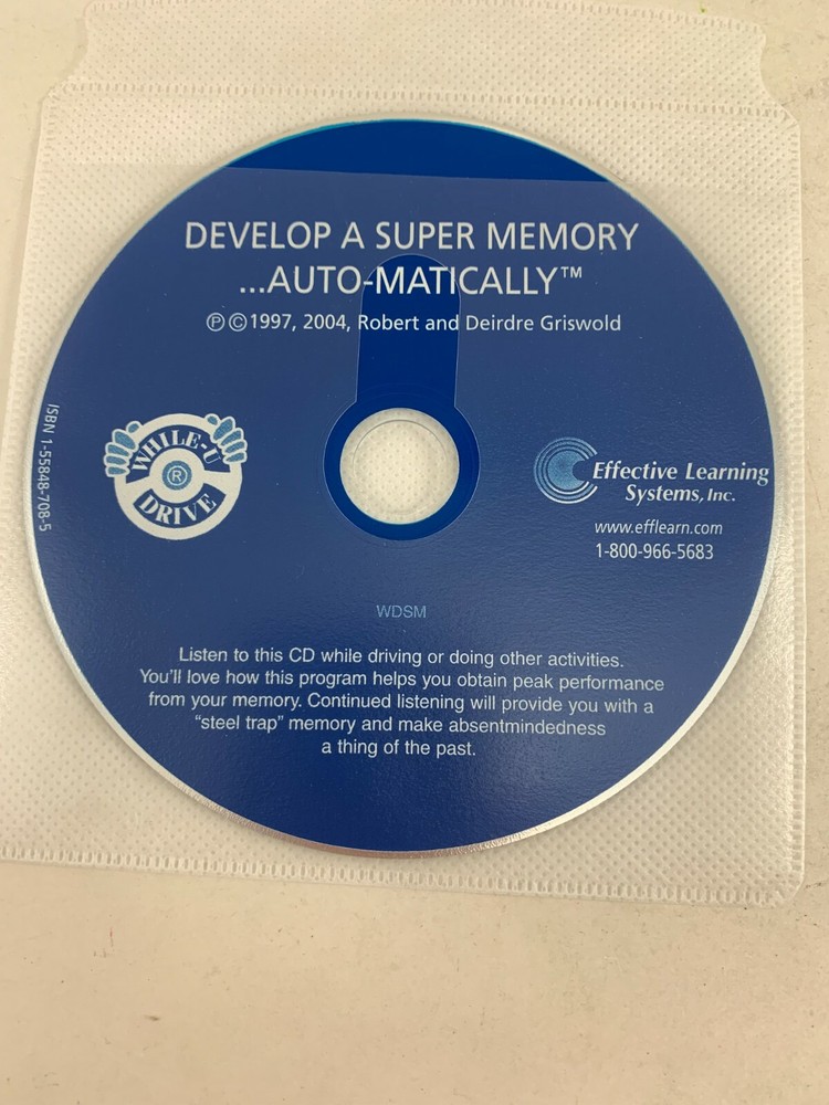 DEVELOP A SUPER MEMORY... AUTO-MATICALLY WHILE-U DRIVE CD SELF-HELP CD ONLY