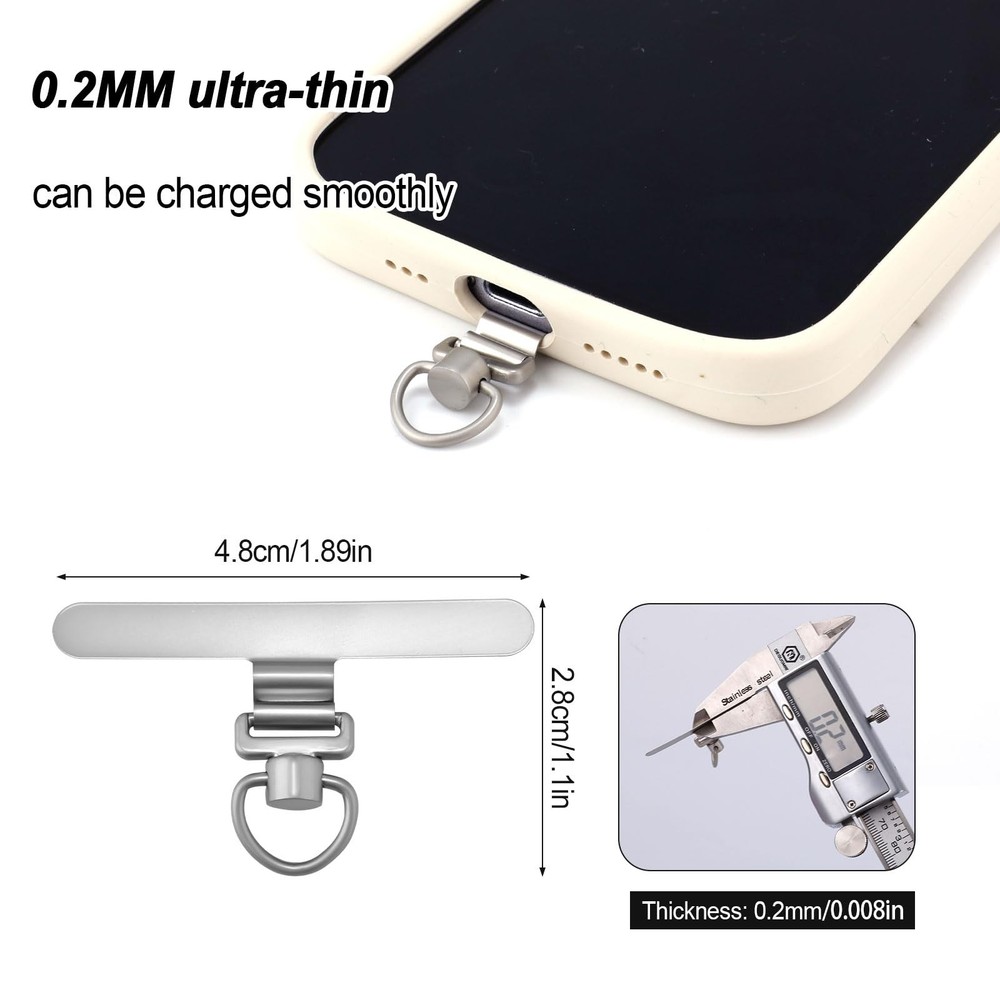 BOXOB Phone Tether Tab, Stainless Steel Cellphone Metal Patch Medium, Silver