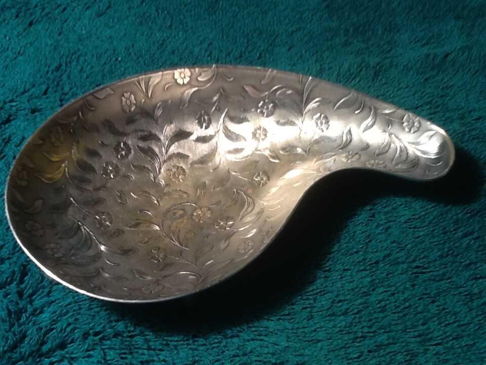 Hans Jensen, Denmark Danish Silver Plate Footed Bowl, 5 1/4" Flower Motif
