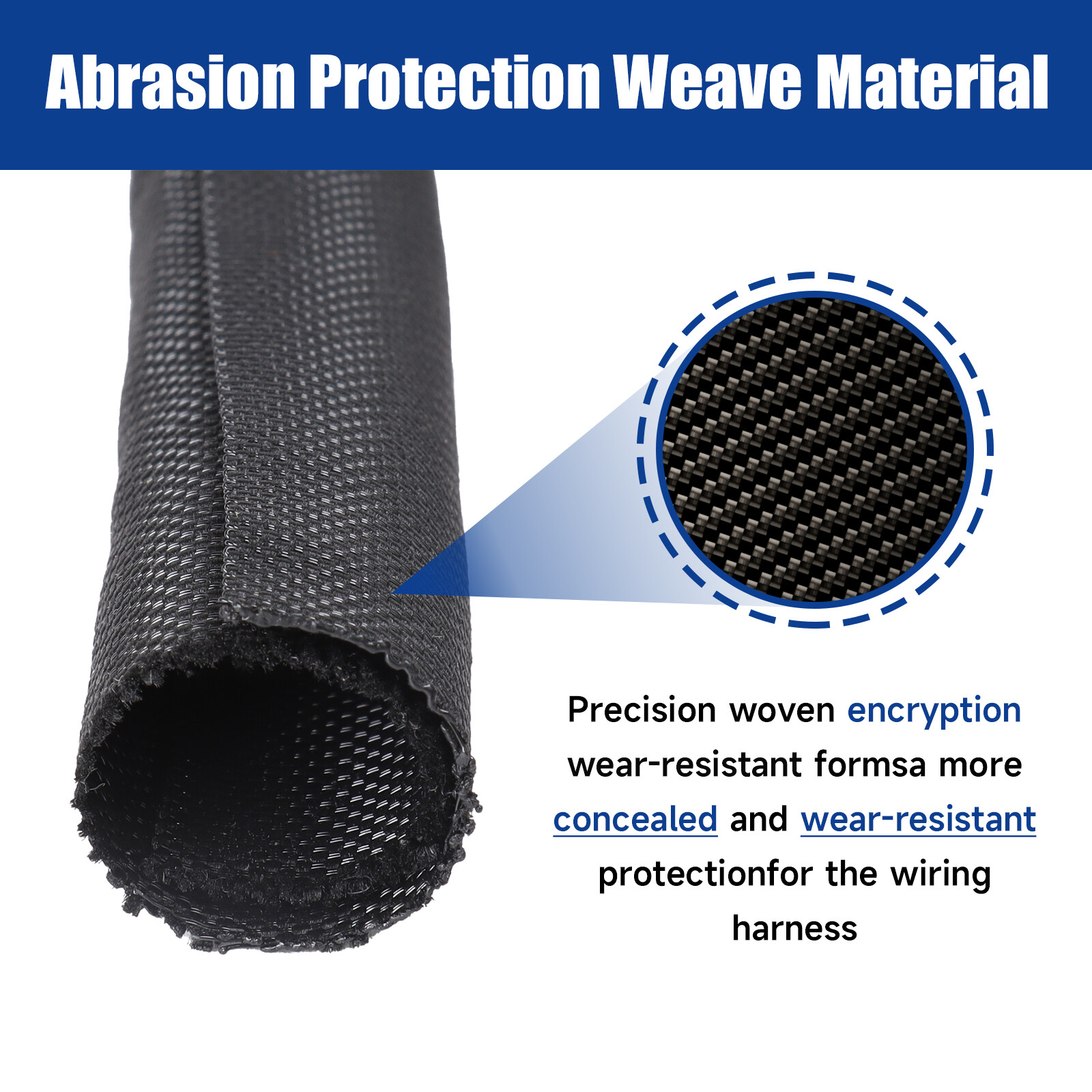 Split Braided Cable Sleeve Cord Management Self-Wrap Wire Loom Harnesses Tubing