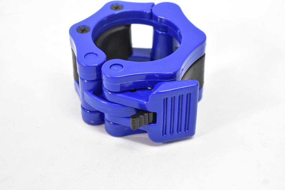 Olympic 2 In Barbell Collars Pair Blue Quick Release Weight Lifting Training