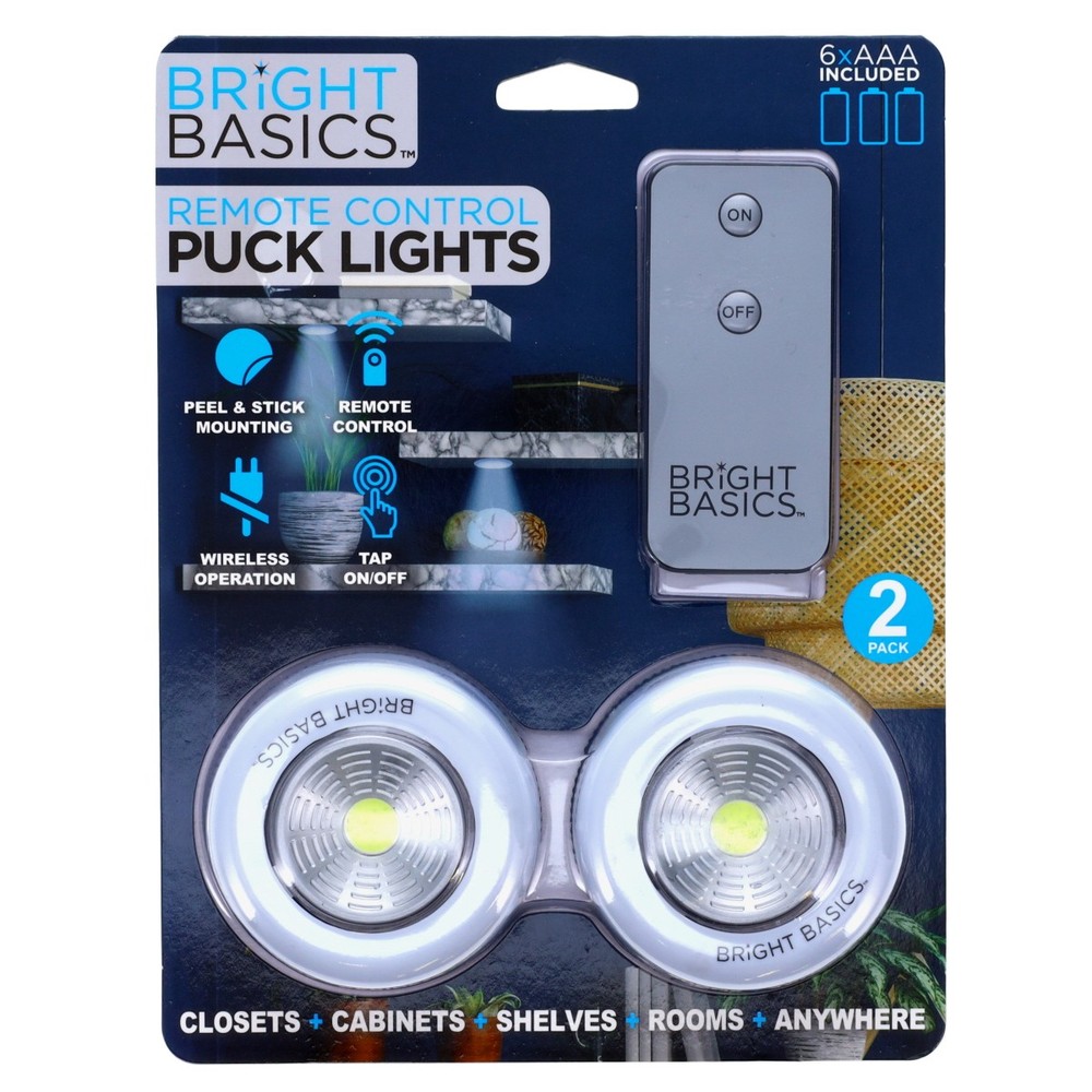 Bright Basics SBB2PLR08 Remote Control Puck Lights