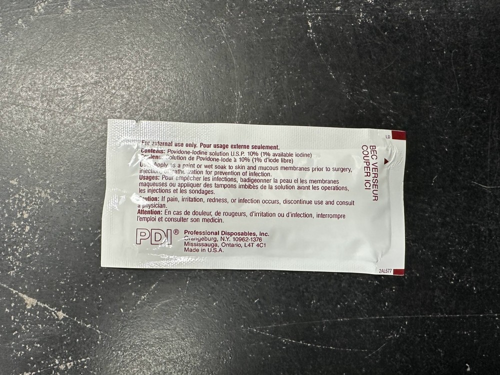 PDI Povidone Iodine Solution USP 10%, Packets