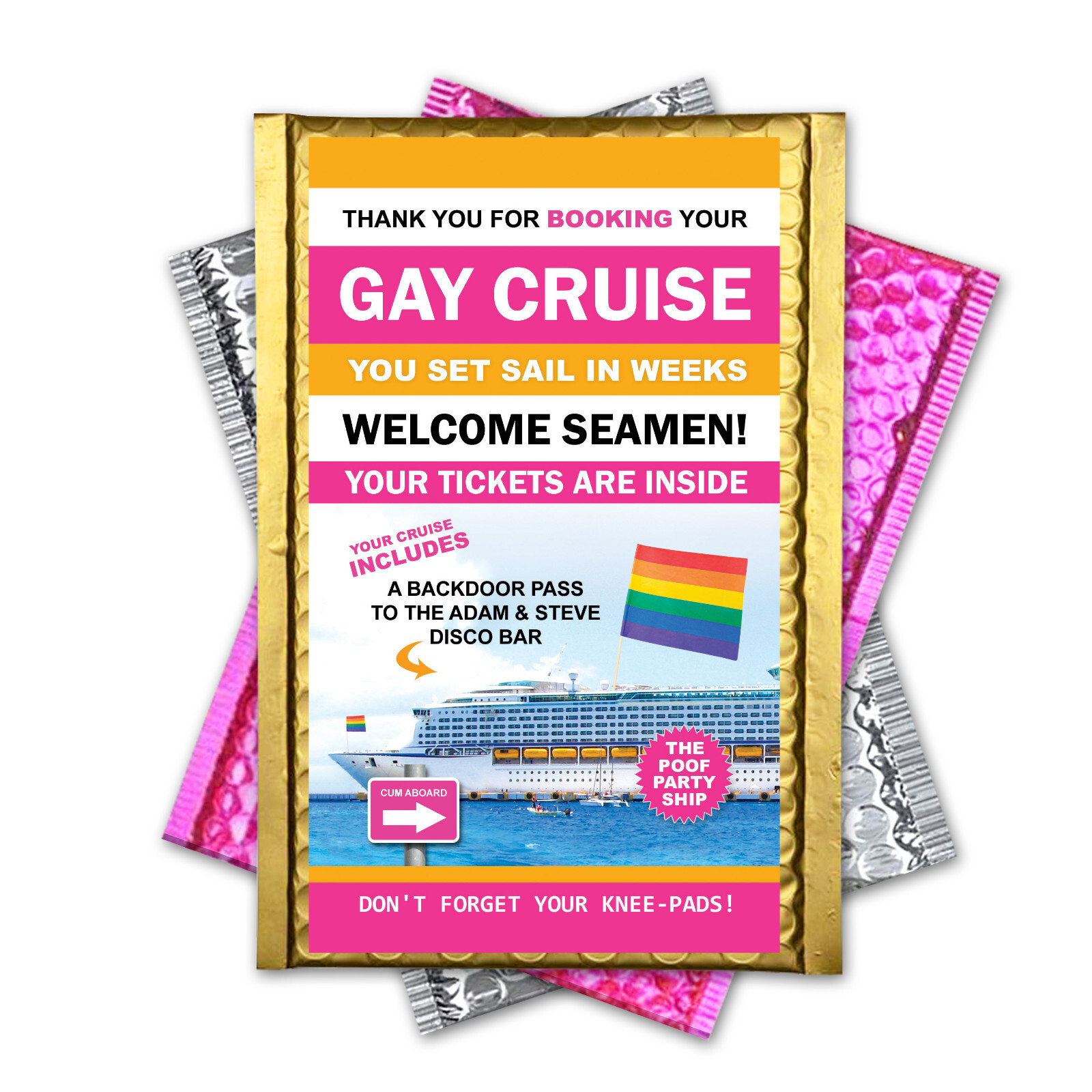 LOL Gay Cruise Prank Mail Gag Practical Joke Sent Directly to Friends