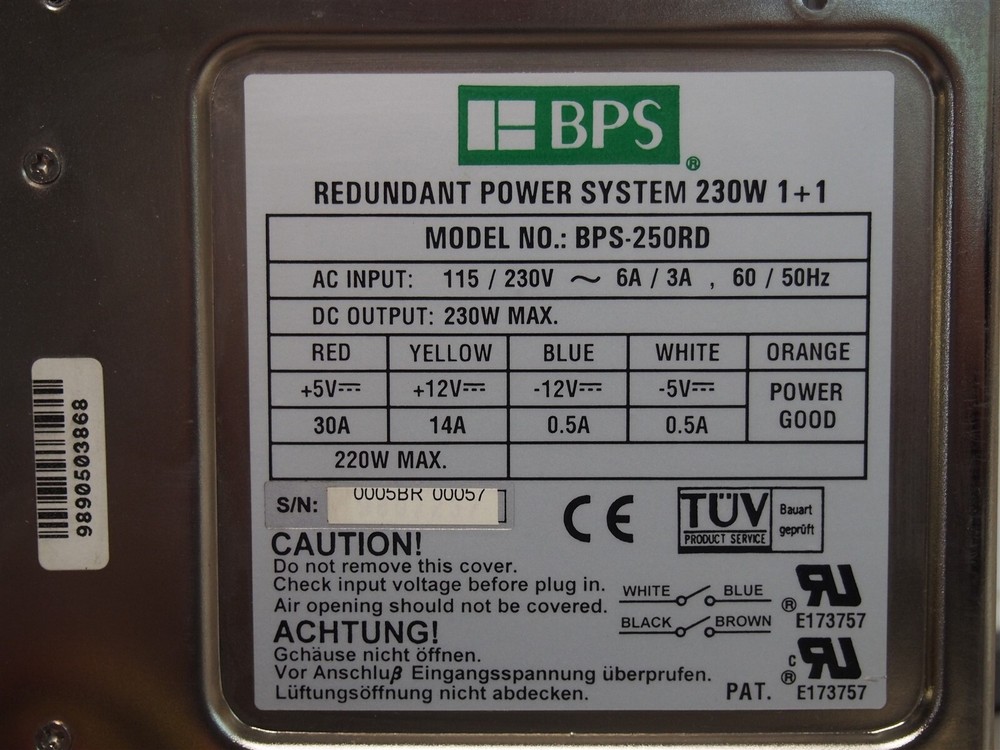 BPS BPS-250RD Redundant Power Supply