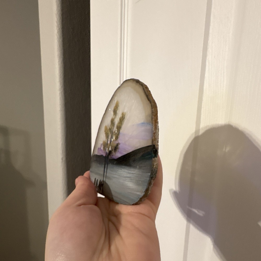 Painted Agate Crystal Slice