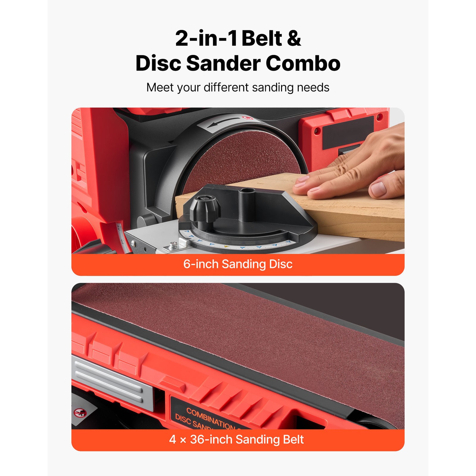 Uimoso 6" Disc and 4" x 36" Belt Sander Combo for Professional Use