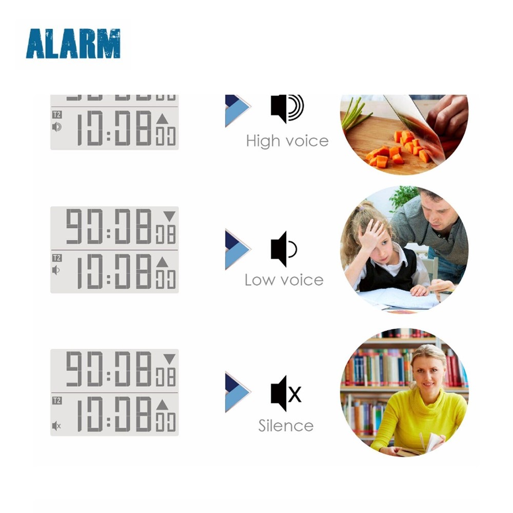 Digital Kitchen Cooking Timer Clock Count-up/Count Down Back Bracket Aloud Alarm