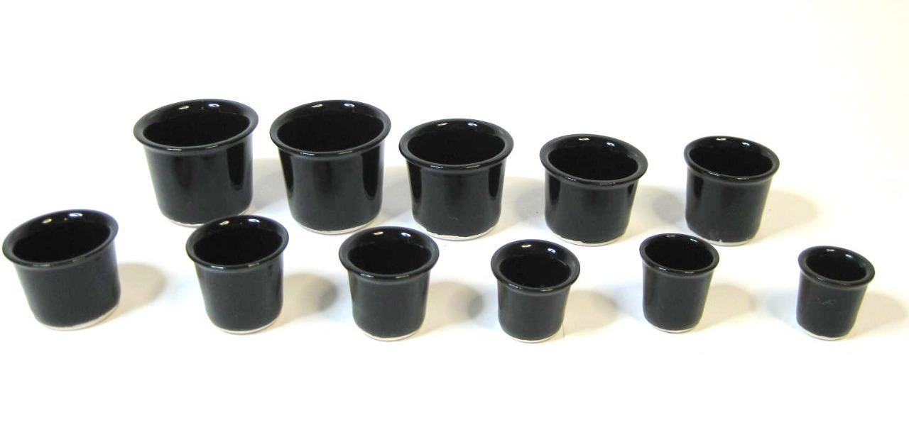 5 Black China Inkwell inserts Porcelain inkpot liners Choose Any 5 From 11 sizes
