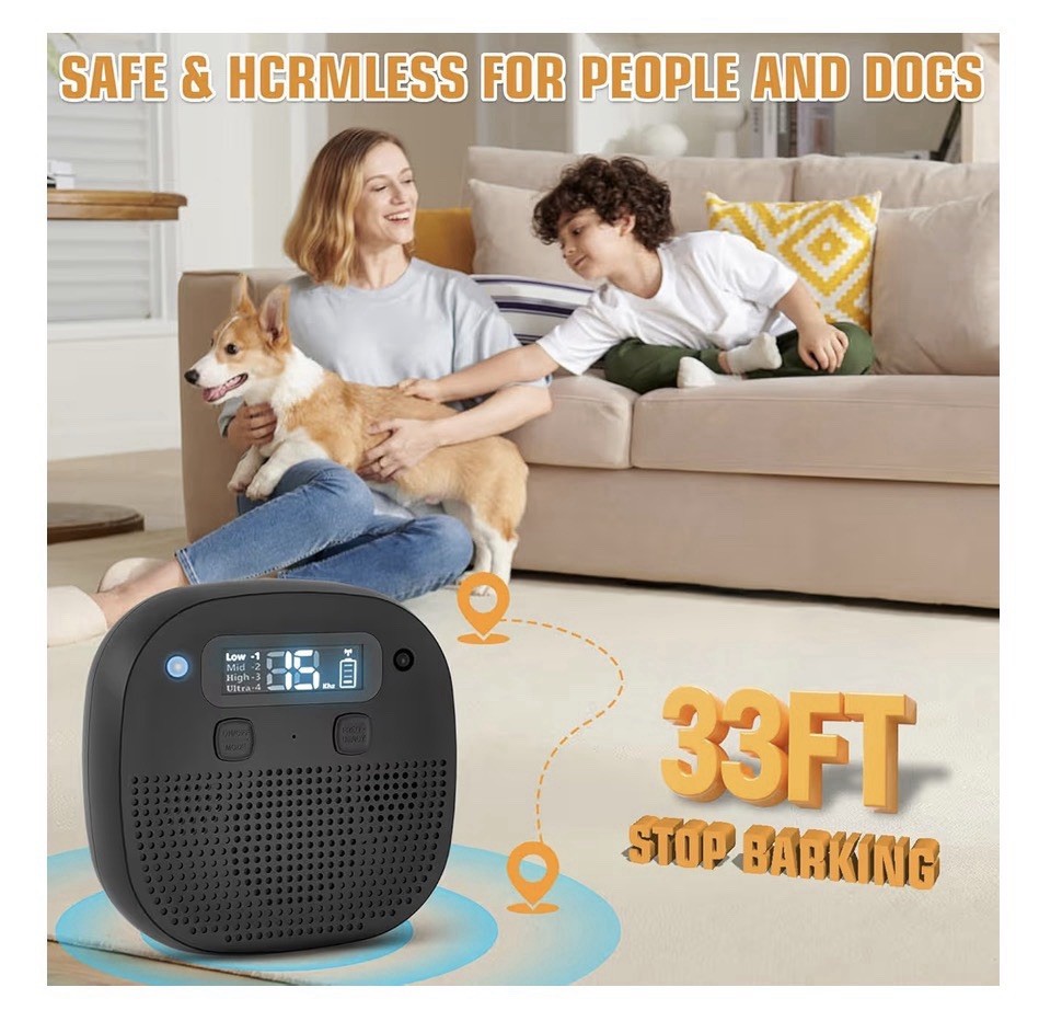 Ultrasonic Anti Barking Device Remote Control Waterproof Multiple Modes