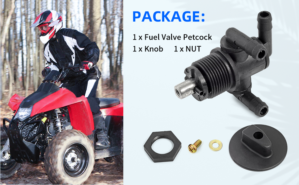 Fuel Tank Valve Petcock 3 Way & Knob NUT For Polaris Magnum 325 330 500 7052161