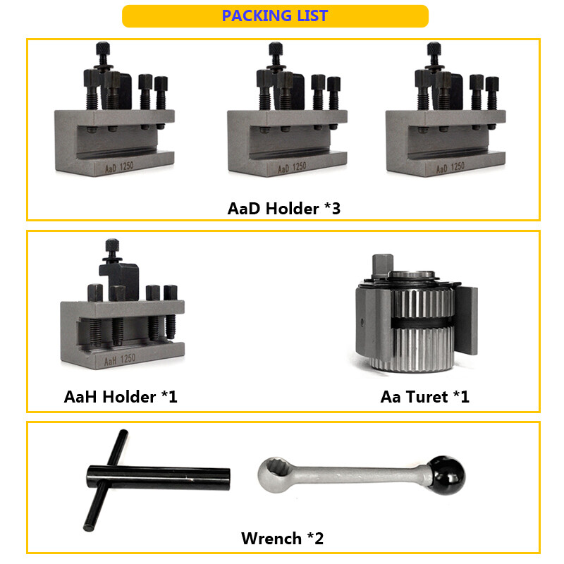 Size Aa Quick Change Tool Post Holder for Mini Lathe Multifix Lathe Tool Post