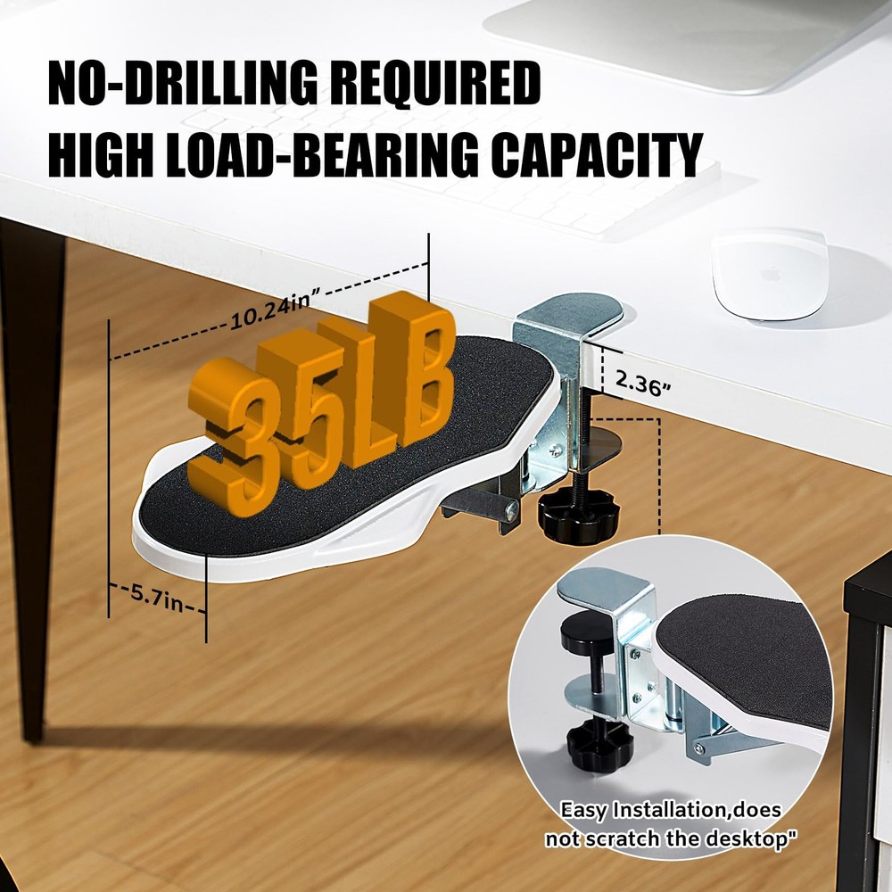 Computer Arm Rest Desk 180 Adjustable Rotating Extender Tray 90 Foldable Elbow