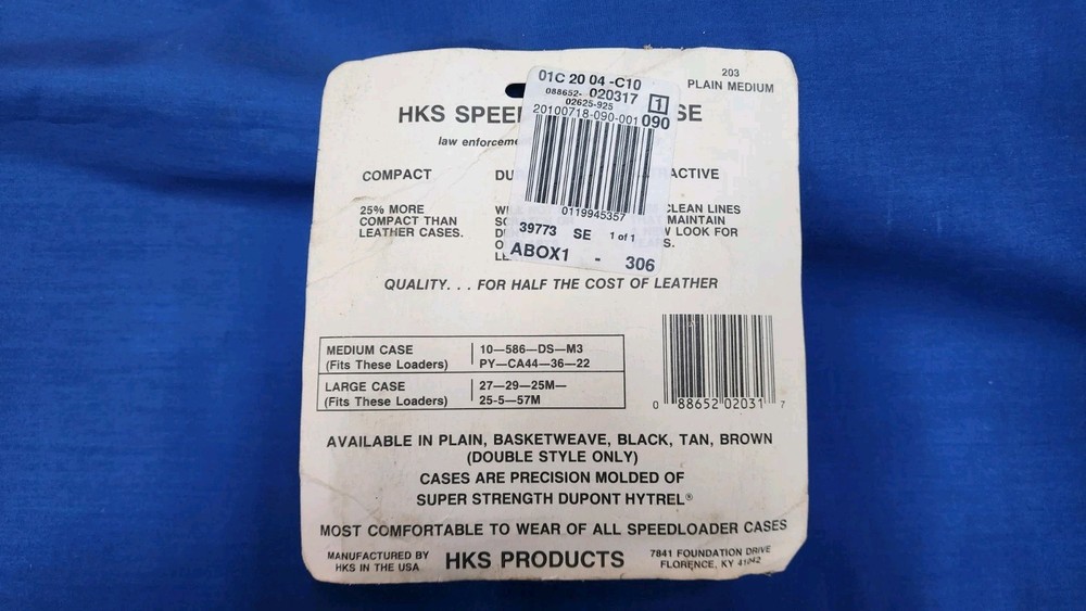 HKS 203 Plain Medium Speedloader Case & HKS 10 Speed Loader