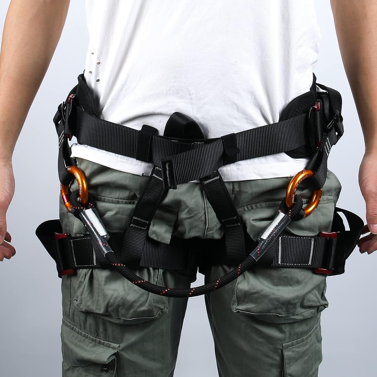 Climbing Half Body Harness Rope Arborist Saddle Tree Bridge Caving Rescue CE
