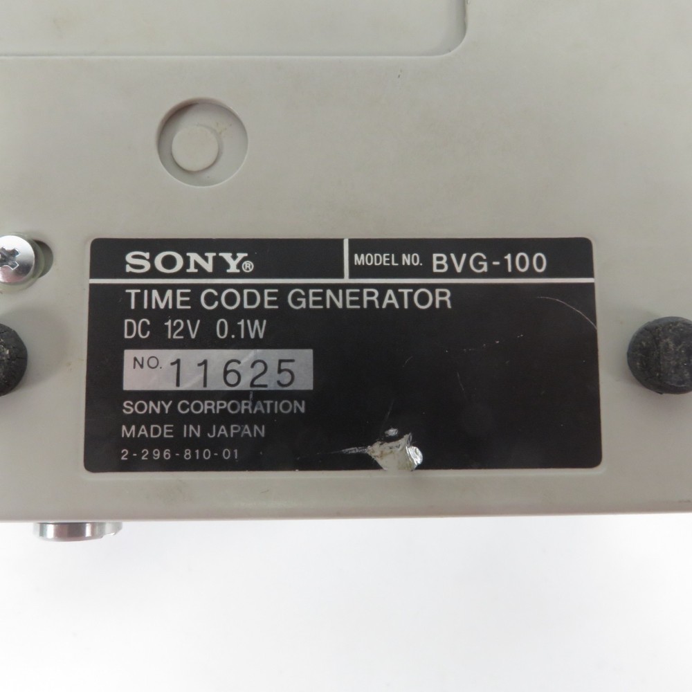 Sony BVG-100 Portable Time Code Generator Professional Broadcast SMPTE EBU