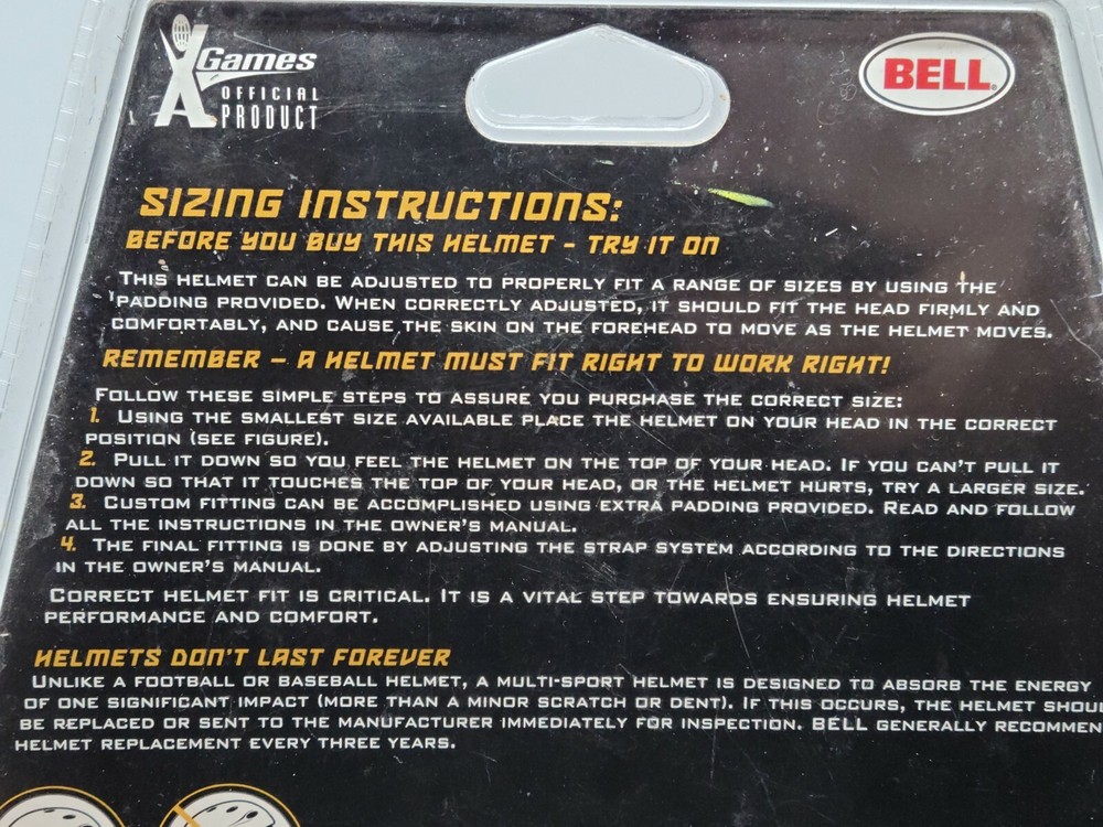 Bell X-Games Size Small Medium Backlash Sport Helmet Replacement Padding Inserts