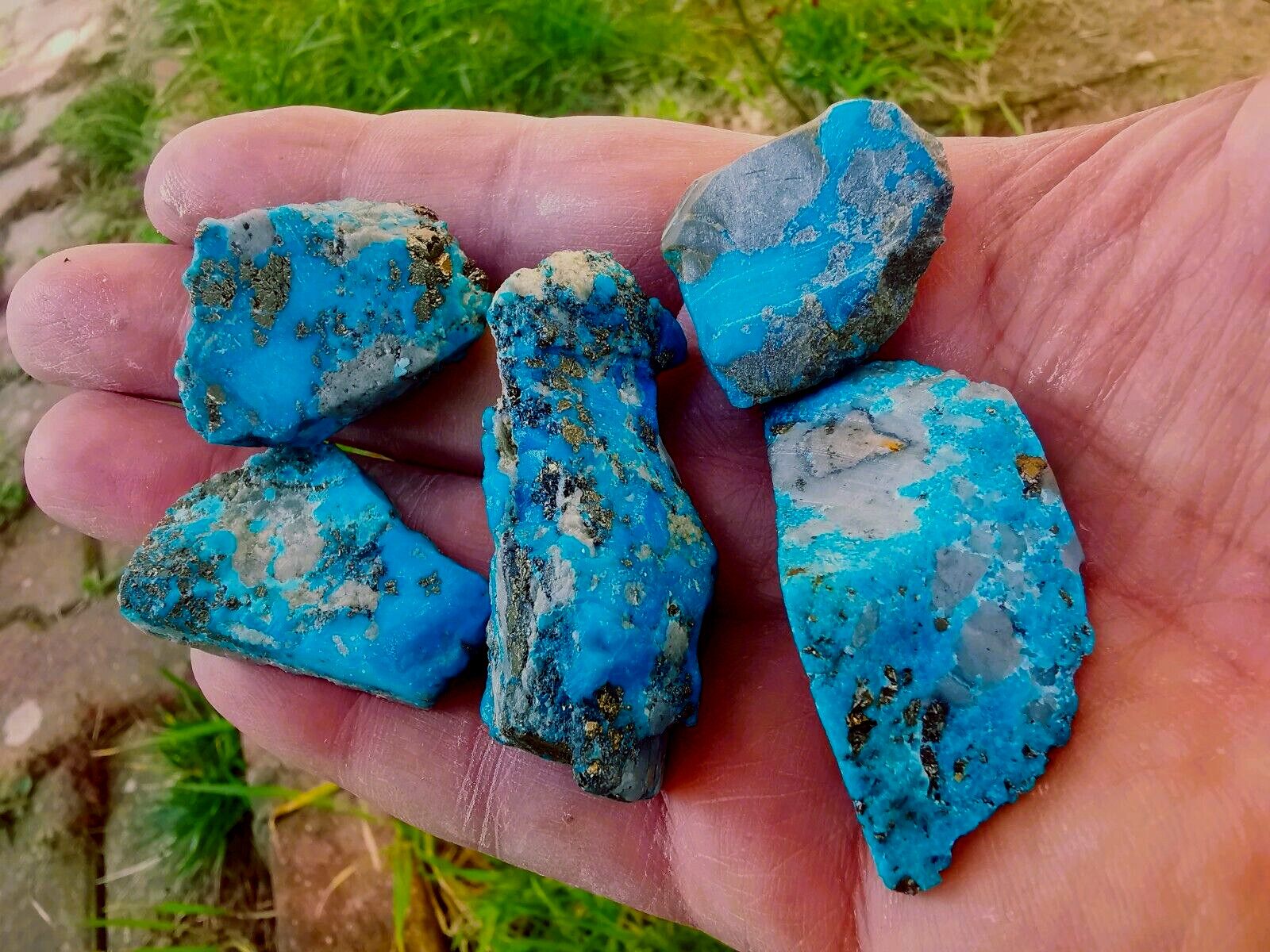 500 Carat Lots Natural Persian Turquoise & Pyrite Rough stone , No Treatments