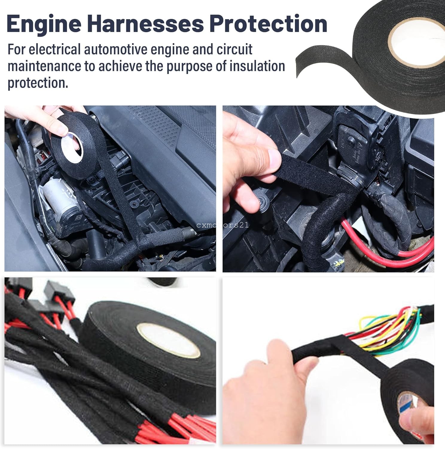 5x High Temp Cloth Tape 3/4'' 50FT for Automotive Wire Loom Harness Protection