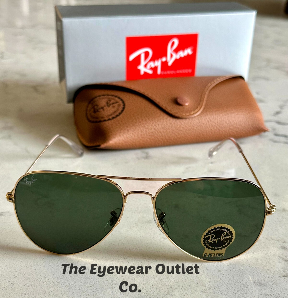 Store Display Rayban Classic Green G15 Lens Aviator RB3025 58 /62 Men Women