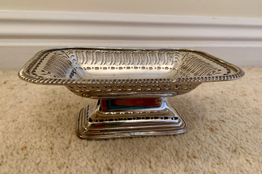 Attractive Antique Silver Plated Rectangular Bon Bon dish