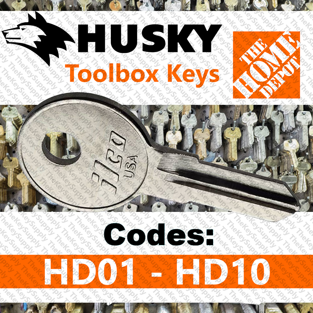 Husky Tool Box Replacement Key Cut to Your Code HD01 - HD10