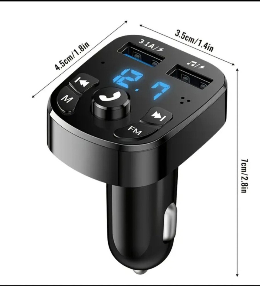 Wireless Bluetooth MP3 Player With FM Transmitter & USB Port Charger (1 pk)