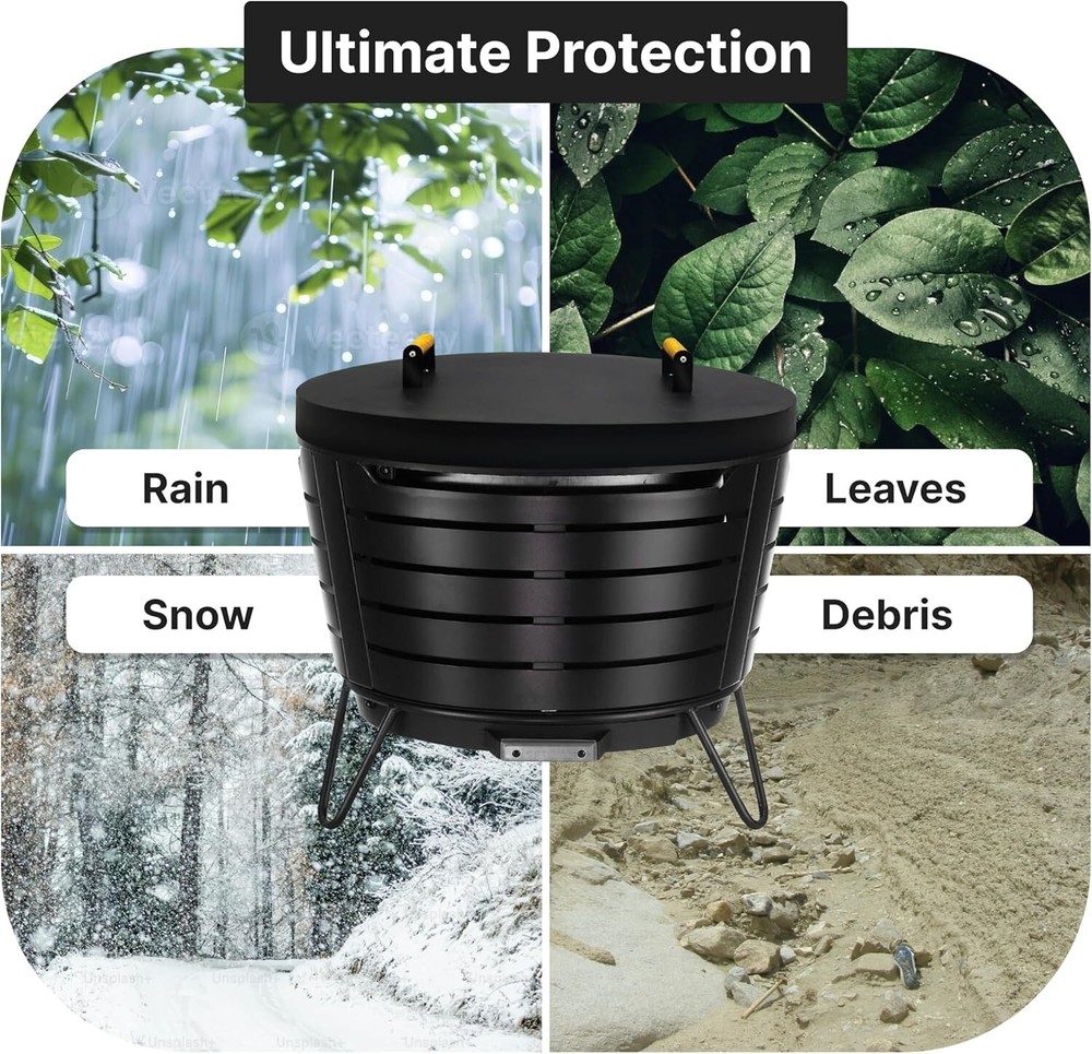 FEBTECH 25.5 inch Round Firepit Lid - Compatible for 25" Smokeless Fire Pit