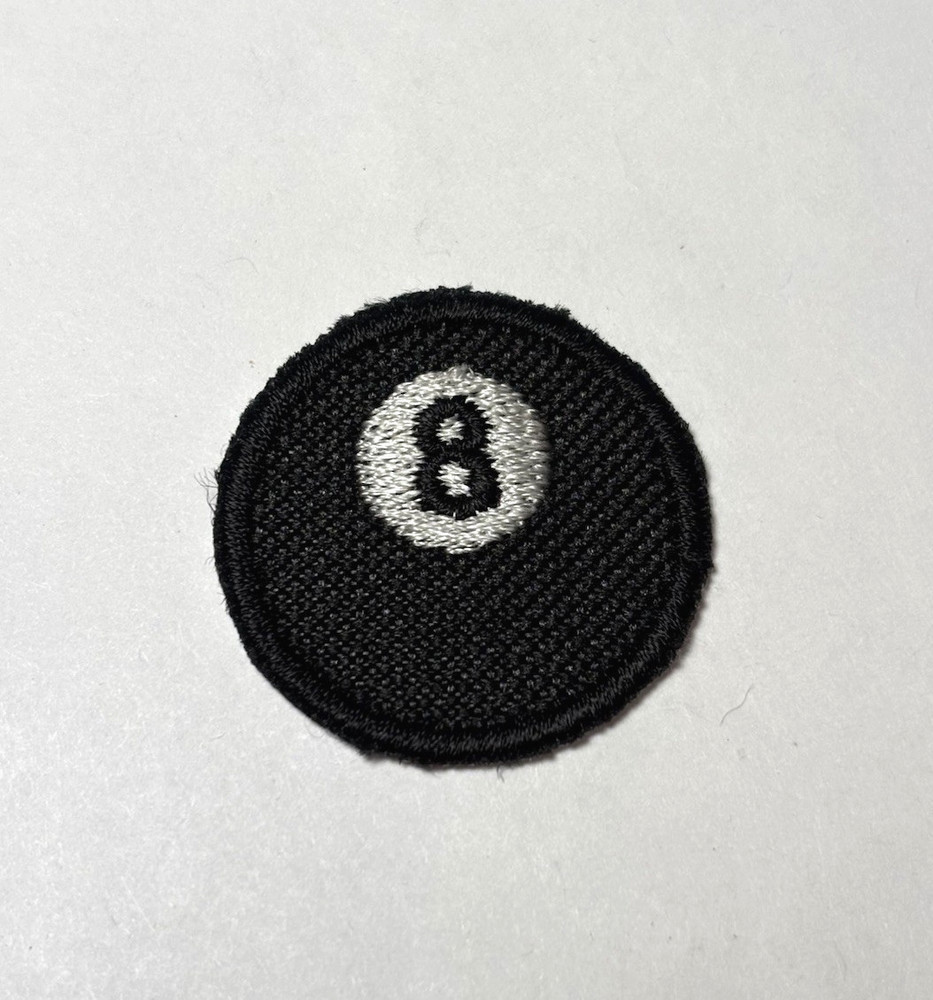8ball MINI Iron-On/Sew-On Embroidered Patch Billiards Patch8-Ball Patch 1.25”