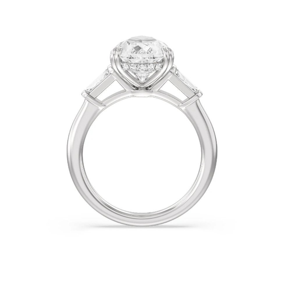 14K White Gold Semi Mount Setting Pear Cut Diamond Ring 0.70 Carat Wedding