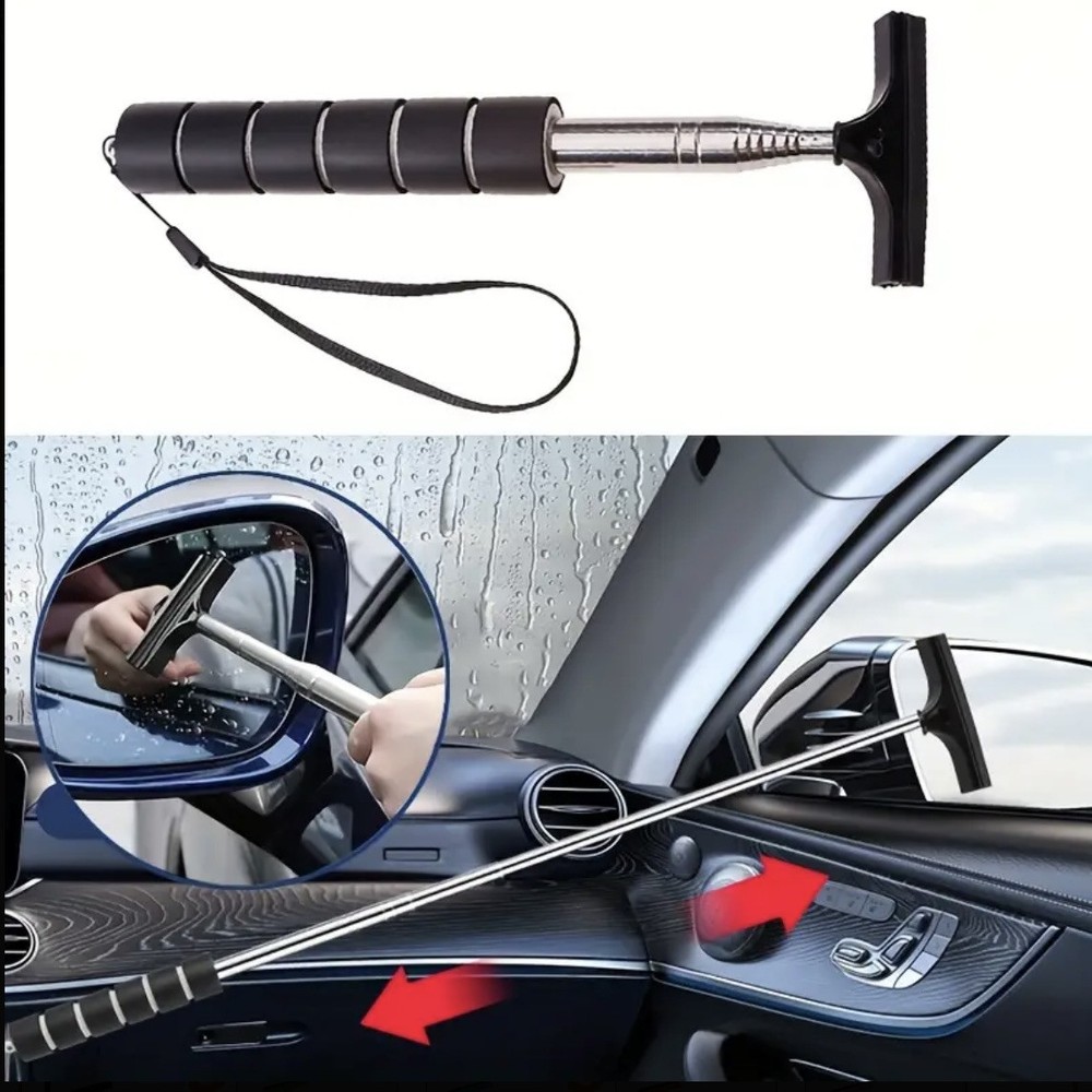 Extendable Side View Mirror Wiper squeegee Rain Water Squeegee.