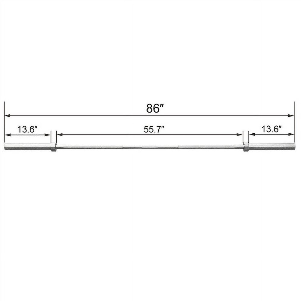 7Ft Olympic Barbell: Solid Chrome Bar for Strength Training, Weightlifting