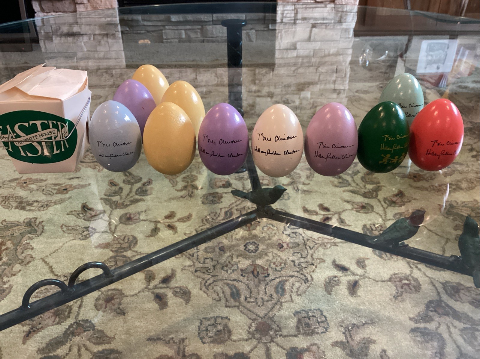 11 Clinton White House Easter Eggs 1993-2000 Incl. (3) 1993 & Box (See Listing)
