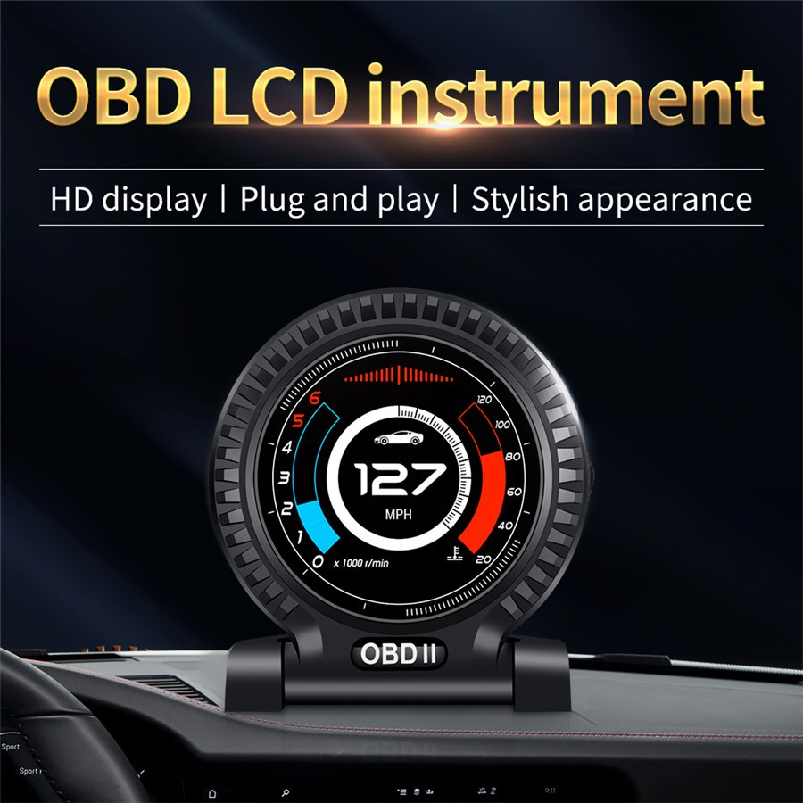 OBD2 Multi Function Display HUD Car Digital Voltage Speed Fuel Consumption Gauge