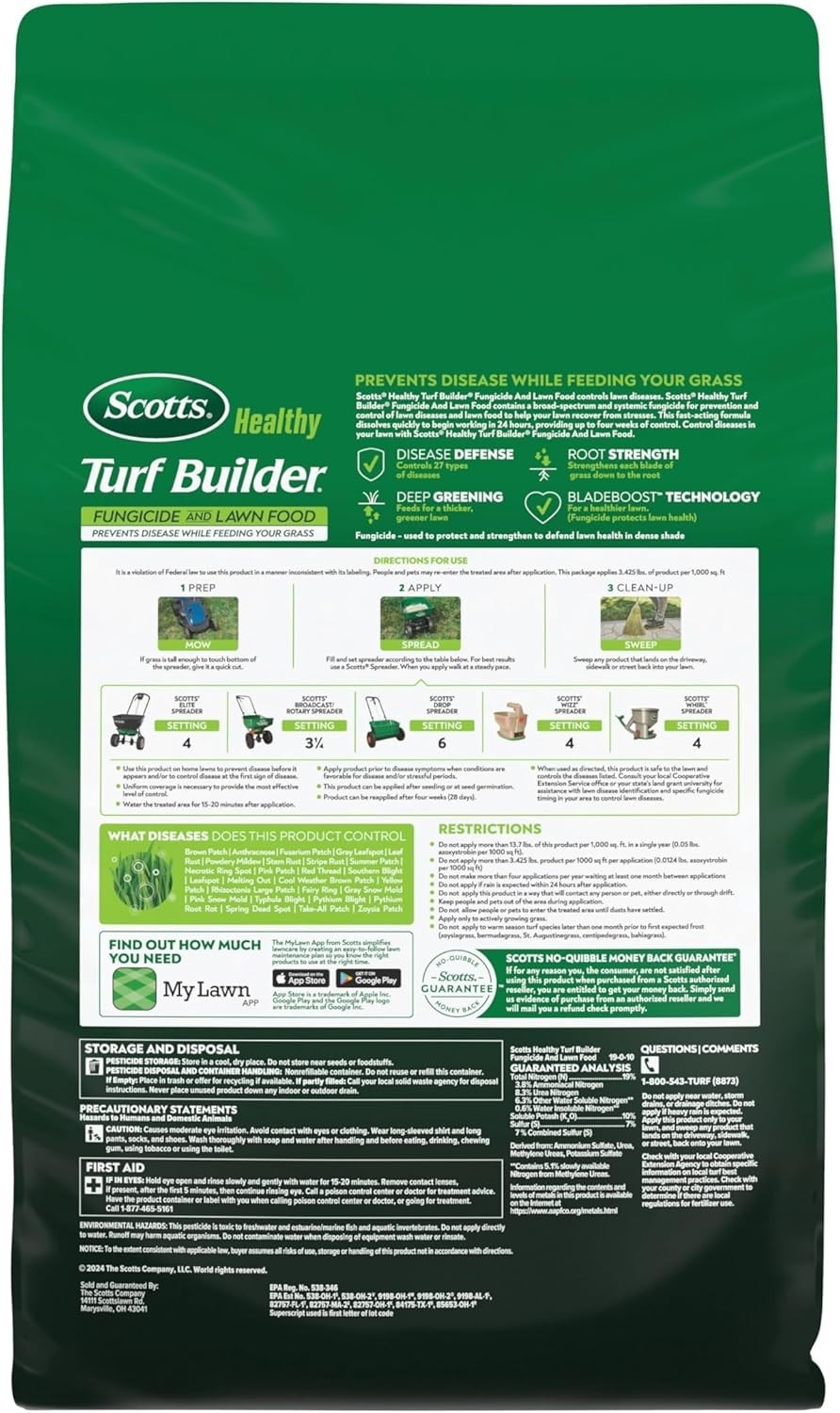 SCOTTS Healthy Plus Turf Builder Lawn Food Fertilizer - 4,000 SQ FT (13.7 LBS.)