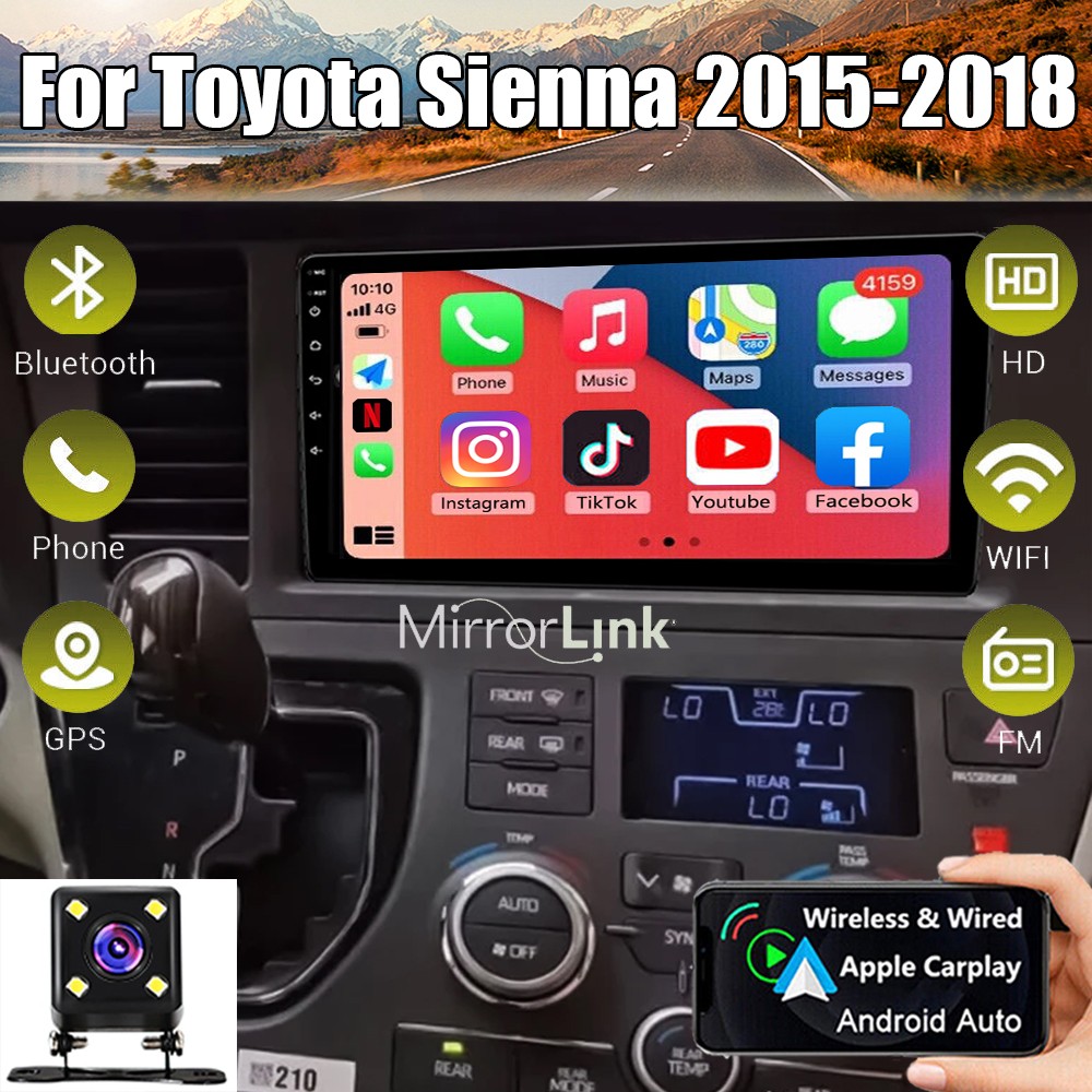 For TOYOTA SIENNA 2015-2018 WIRELESS APPLE CARPLAY GPS NAVI CAR STEREO RADIO