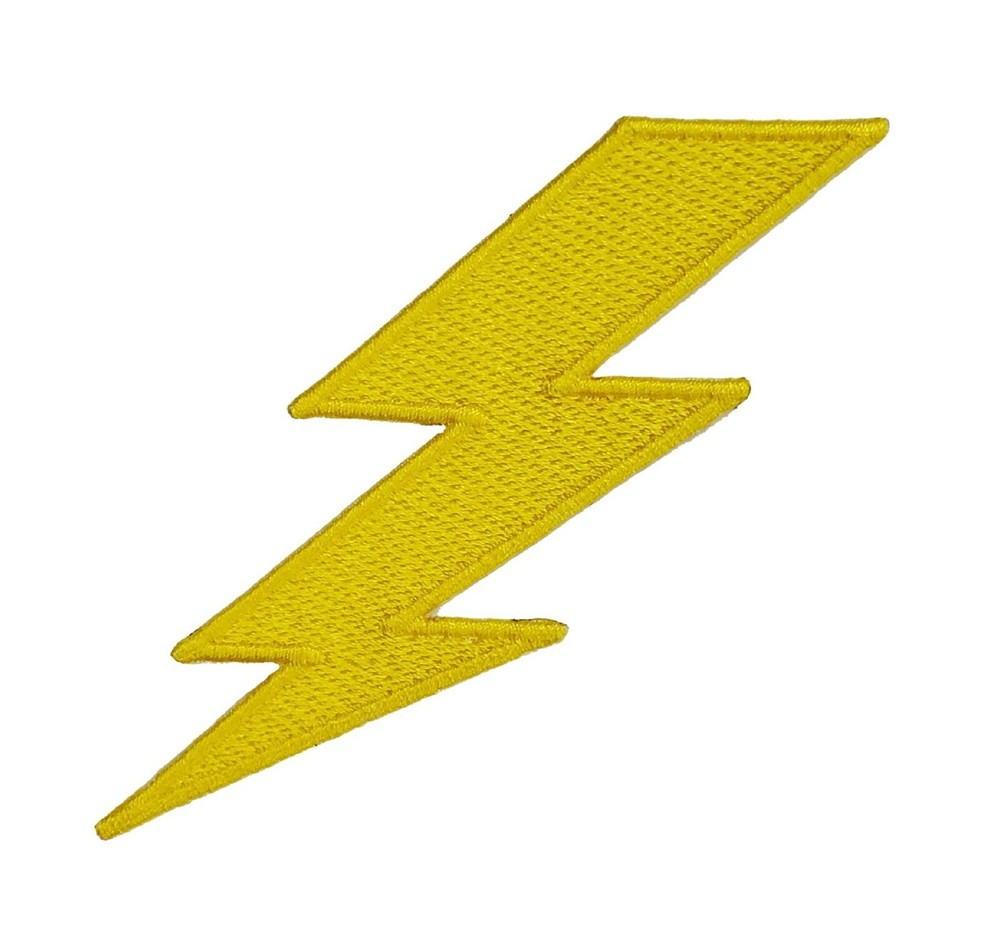 Lightning Bolt Iron On Patch Thunder Storm Electricity