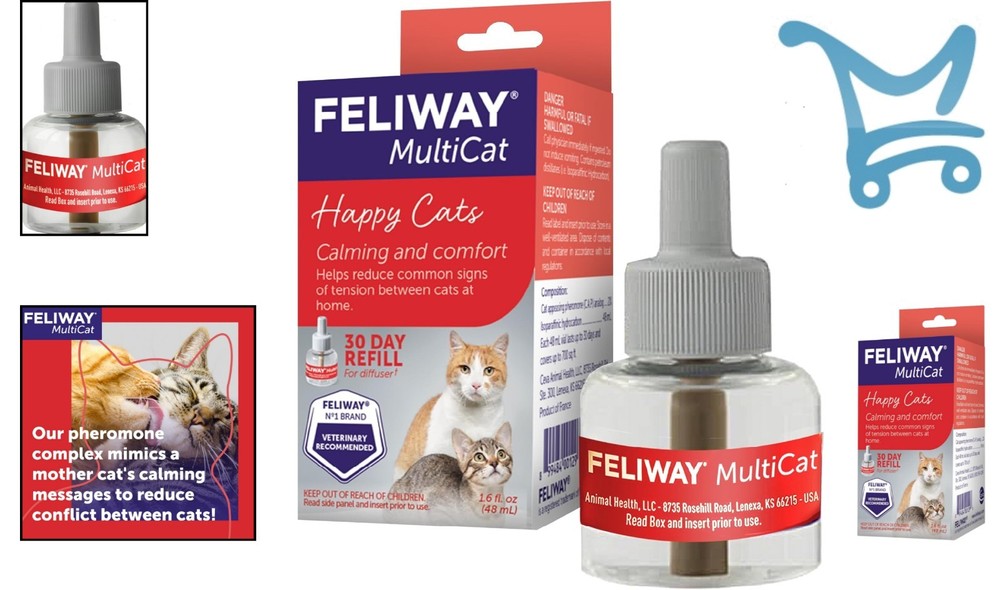 Cat Calming Refill 48ml Pheromone Diffuser for Multi-Cat Households
