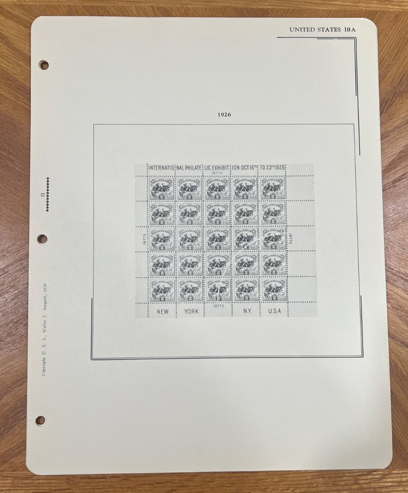 VINTAGE SARGENT LOOSE LEAF STAMP ALBUM PAGES #101 US COMMEMORATIVES, 1893-27