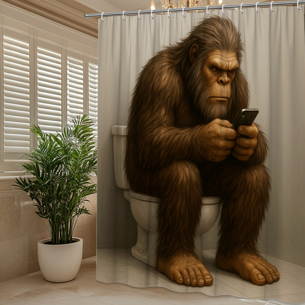 Funny Sasquatch Shower Curtain - Unique Bathroom Decor