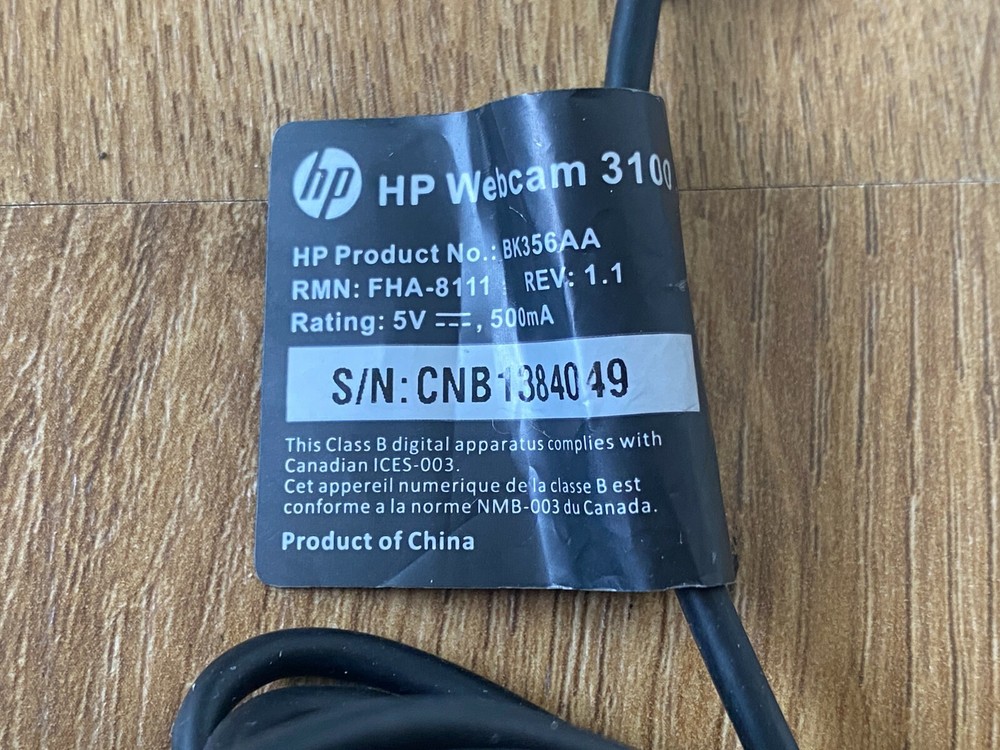 HP WebCam 3100 Web Camera Tested Excellent Condition