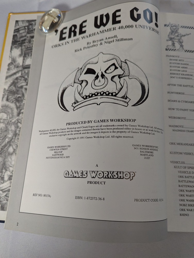 OOP Citadel / Warhammer 40k / Rogue Trader Space Orks 'Ere We Go Workshop Book