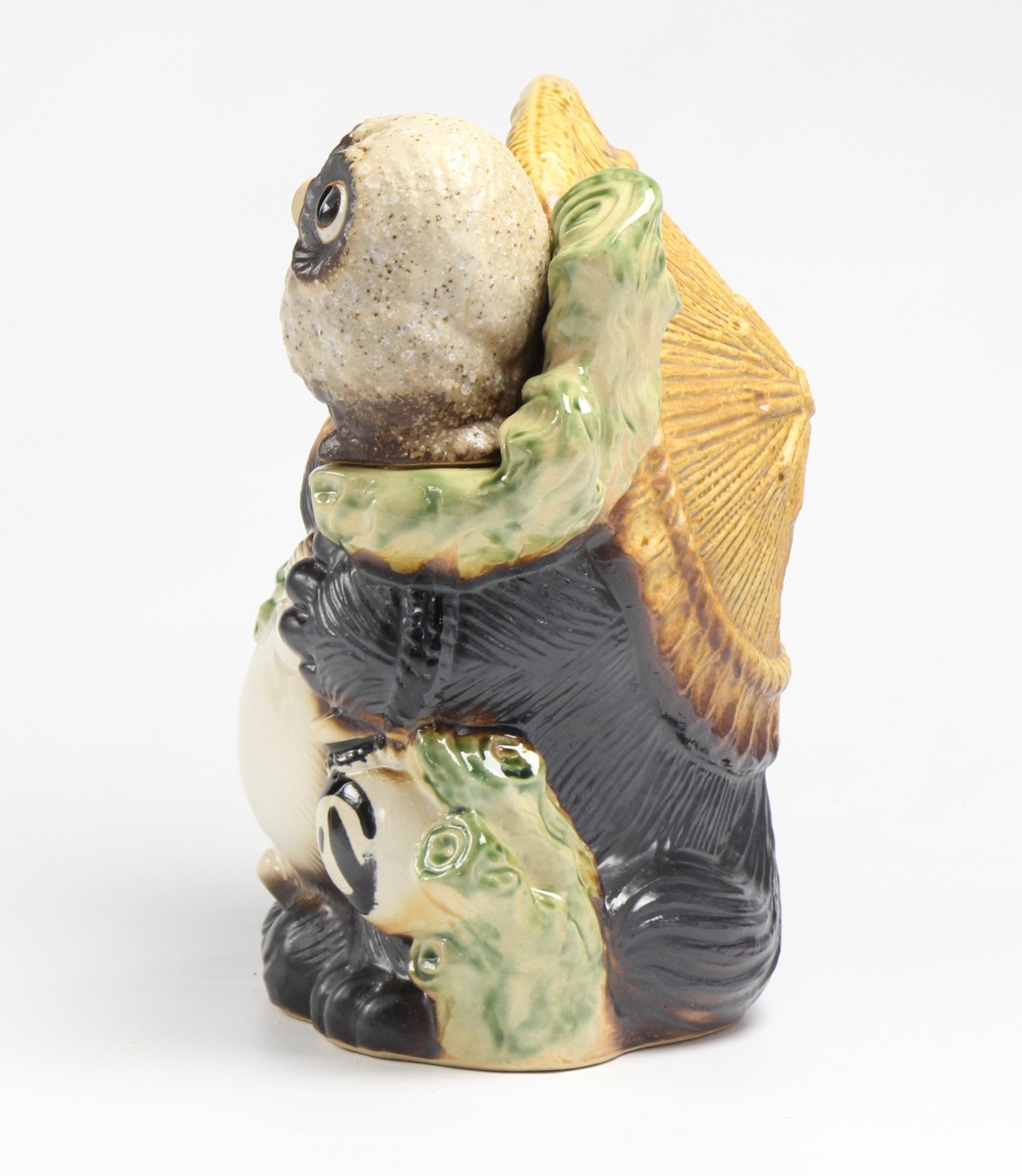 Shigaraki Ware Tanuki No. 8.5 Ceramic Figurine 10.2in Japan