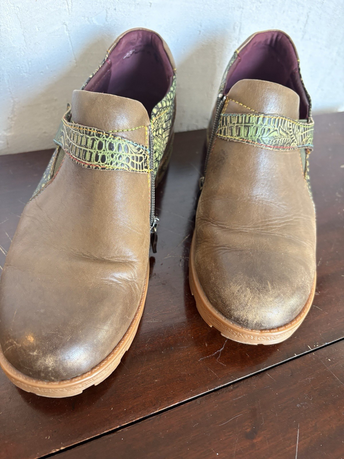 L'Artiste by Spring Step Magda Slip-On Shoes Women's Brown Size US9 EU 40 New